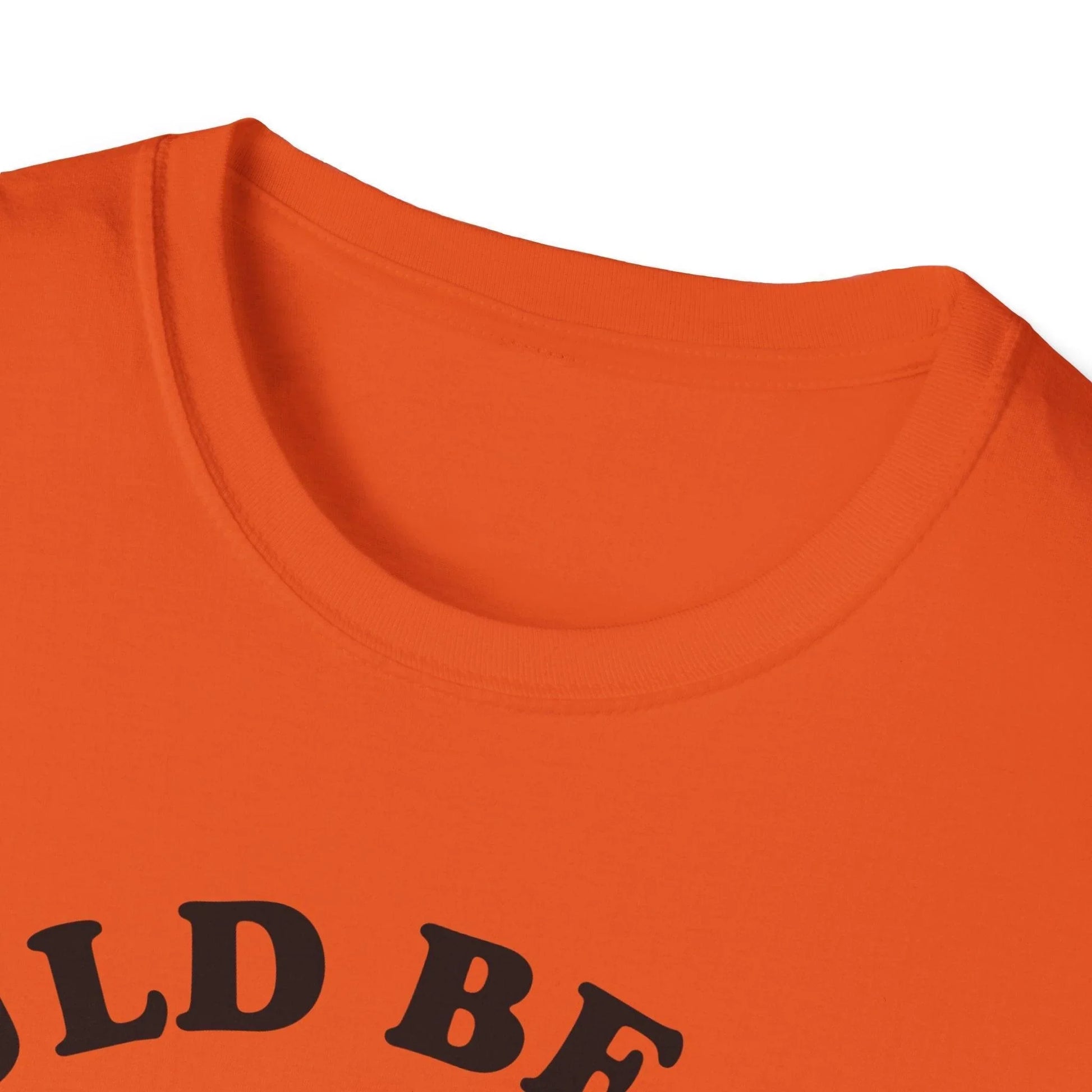 Close-up of the black unisex softstyle T-shirt fabric showing smooth texture and subtle stretch detail at the neckline seam.