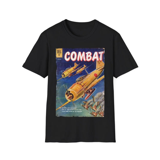 Printify Combat Jan 1961 unisex cotton crew neck T-shirt in black with printed design, regular fit, short sleeves