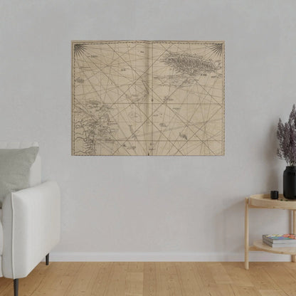 Vibrant sunset over Jamaica and Cape Gracias a Rios, with detailed view of lush coastline and dramatic sky in canvas print