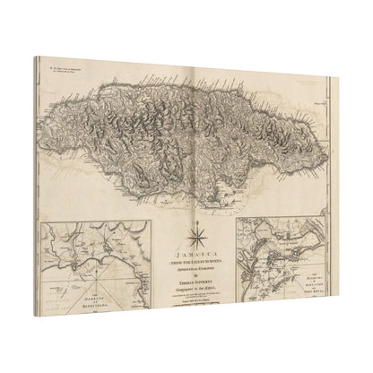 Close-up of Jamaica canvas texture highlighting subtle brushstrokes and vibrant color blending at a diagonal angle.