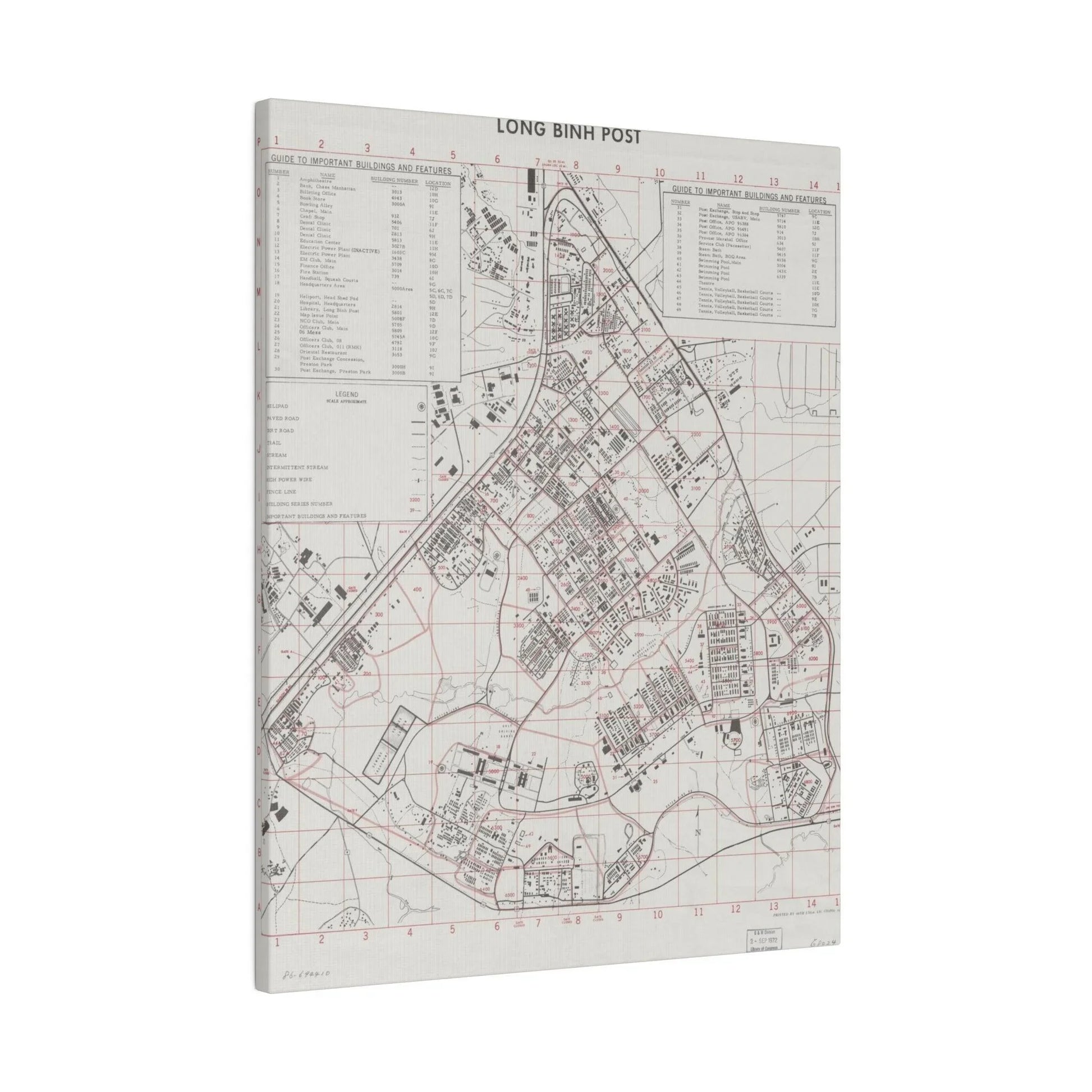 Close-up of textured canvas surface highlighting subtle brushstroke details from the Long Bình Post Vietnam 1972 artwork.