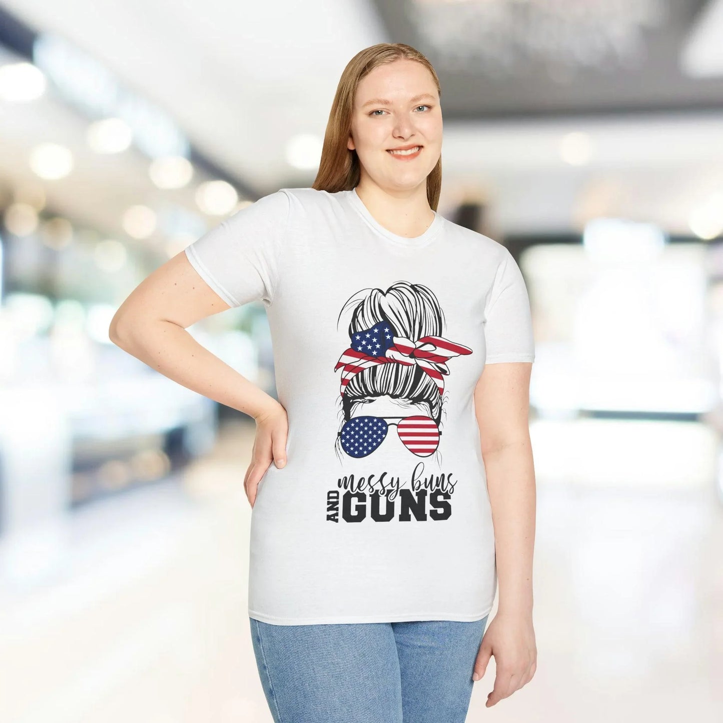 Close-up of the soft, heather gray fabric showing subtle texture and ribbed neckline detail from a slightly angled