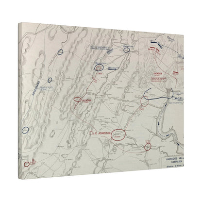 Close-up of textured canvas highlighting battle scene details and aged finish from a top-down perspective.