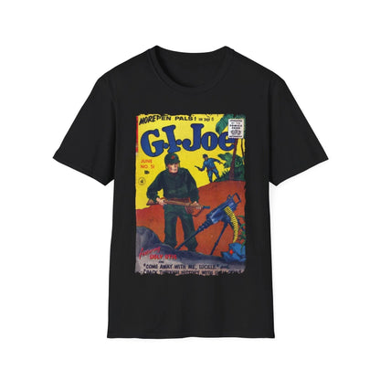 Printify G.I. Joe No.51 unisex cotton crew neck T-shirt with regular fit, black color, DTG print, short sleeves