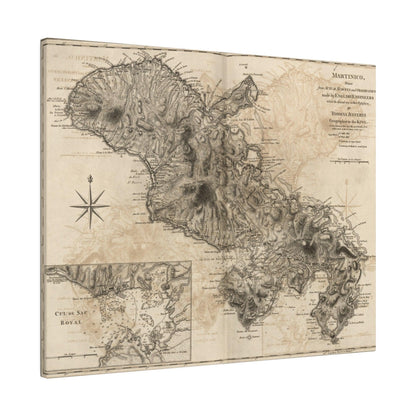 Close-up of the textured canvas surface highlighting detailed weaving and matte finish on the Martinico home decor piece.