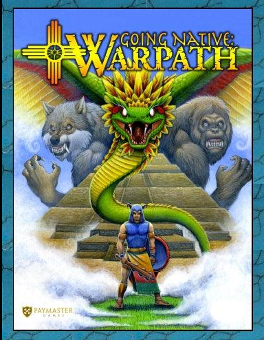Cover of 'Going Native: Warpath' with a green dragon, wolf, and gorilla on a pyramid background.