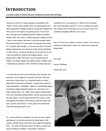 Close-up of the "Going Native: Warpath" book cover's textured spine and vibrant tribal artwork detail visible from a